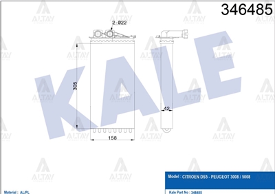 Peugeot 3008 Kalorifer Radyatörü 2009- OEM 6448T9